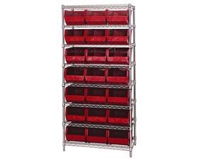 Chrome Wire Shelving Units With Ultra Bins-HWR8255R