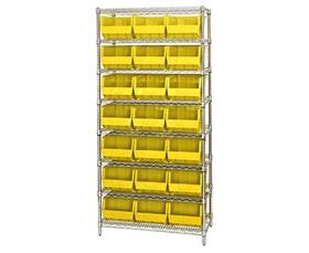 Chrome Wire Shelving Units With Ultra Bins-HWR8255Y