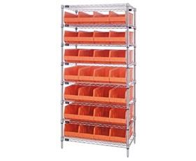 Wire Shelving Systems With Stackable Shelf Bins-HWR8443