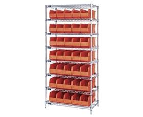 Wire Shelving Systems With Stackable Shelf Bins-HWR8461