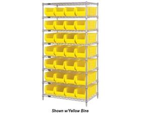 Chrome Wire Shelving Units With Hulk Containers-HWR8950R