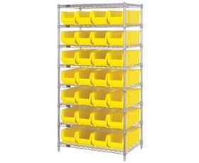 Chrome Wire Shelving Units With Hulk Containers-HWR8950Y