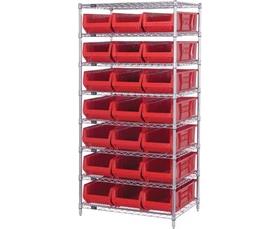 Chrome Wire Shelving Units With Hulk Containers-HWR8952R