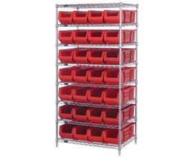 Chrome Wire Shelving Units With Hulk Containers-HWR8970R