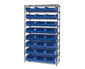 Chrome Wire Shelving Units With Magnum Bins-HWR9531B