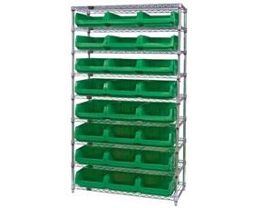 Chrome Wire Shelving Units With Magnum Bins-HWR9531G