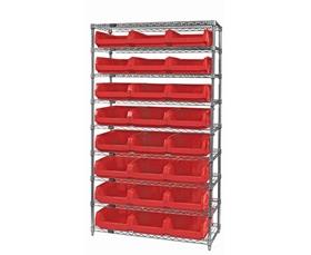 Chrome Wire Shelving Units With Magnum Bins-HWR9531R