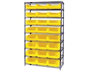 Chrome Wire Shelving Units With Magnum Bins-HWR9531Y