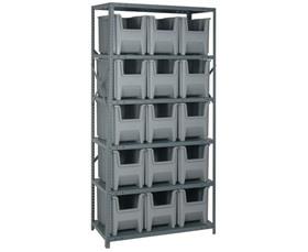 Shelving Units With Stackable Storage Bins-HQSBU600GY
