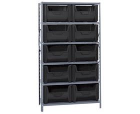 Shelving Units With Stackable Storage Bins-HQSBU700BK