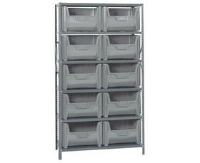 Shelving Units With Stackable Storage Bins-HQSBU700GY