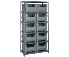 Shelving Units With Stackable Storage Bins-HQSBU800GY