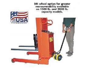5th Wheel Steering Option For Battery Powered Pallet Straddle & Platform Stackers