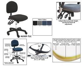 BenchPro™ Fabric Industrial Chairs-HFAB-MAARMS