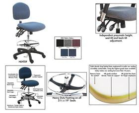 BenchPro™ ESD Fabric Industrial Chairs-HLNSDF-TLC