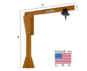 Heavy Duty Pillar Base Mounted Jib Crane-H351-10000-20-12