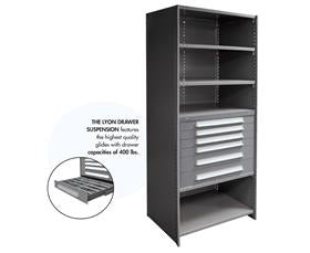 Modular Drawers For 36" Wide Lyon Industrial Clip Shelving - HDDJ115035