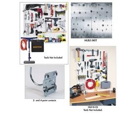 LocBoard® Steel Pegboard With Square Holes And LocHook® Locking Hooks For LocBoard®-HLB2-W